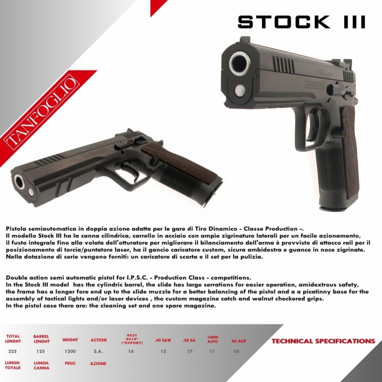 Pistola semiautomatica Stock III