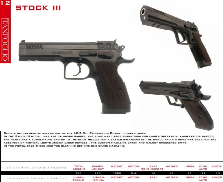 Pistola semiautomatica Stock III